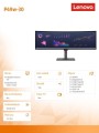 Lenovo Monitor 49.0 cali ThinkVision P49w-30 WLED 63DBRAT1EU