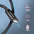 AXAGON BUCM2-CM10AB Kabel USB-C - USB-C, 1.0m 5A charging, ALU, 240W PD, oplot, USB2.0, czarny