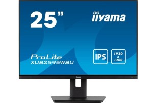 IIYAMA Monitor 25 cali XUB2595WSU-B5 IPS.PIVOT.16:10.USB.DP.HDMI.VGA.2x2W.  300(cd/m2).HAS(150mm)