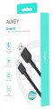 AUKEY CB-NAC1 kabel USB-C - USB-A 1m 60W PD 3A 20V nylonowy oplot czarny
