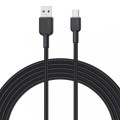 AUKEY CB-NAC1 kabel USB-C - USB-A 1m 60W PD 3A 20V nylonowy oplot czarny