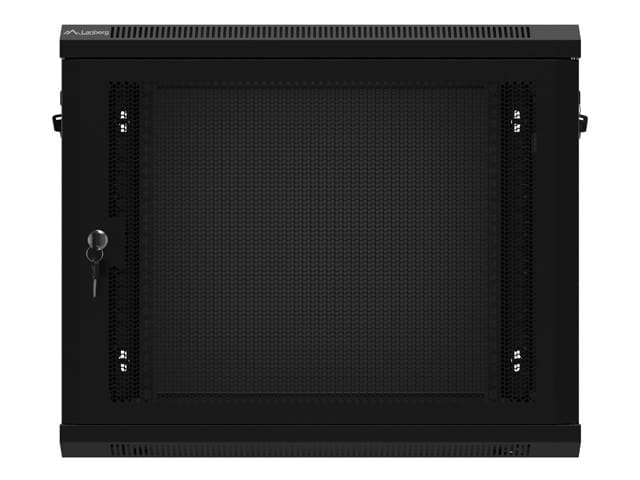 Lanberg Szafa wisząca 19 cali 9U 600x450 drzwi perforowane (flat pack) czarna