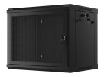 Lanberg Szafa wisząca 19 cali 9U 600x450 drzwi perforowane (flat pack) czarna