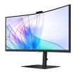 Samsung Monitor 34 cale ViewFinity S65VC VA 3440x1440 UWQHD 21:9 1xHDMI 1xDP 1xUSB-C 90W 2xUSB-A LAN 5ms HAS Webcam głośniki zakrzywiony 3YOS LS34C652