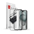 CRONG Szkło hartowane Anti-Bacterial 3D Armour Glass 9H na cały ekran iPhone 16 / iPhone 15 z ramką instalacyjną