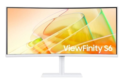 Samsung Monitor 34 cale ViewFinity S6 VA 3440x1440 UWQHD 21:9 1xHDMI 1xDP 2xTB 4.0(90W/15W) 3xUSB 3.0 LAN(RJ45) 5ms 100Hz HAS+PIV zakrzyw. gł. biały 3