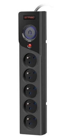 Armac Listwa zasilająca Z5 3m 5x230V 10A  Z5/30/CZ czarna