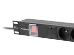 Lanberg Listwa zasilająca rack PDU 19 cali 1U 16A 6X 230V PL 2m czarna