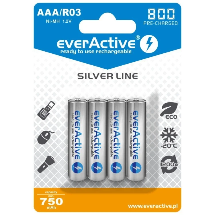 everActive Akumulatory paluszki R03/AAA 800 mAH blister 4 szt.