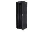 Lanberg Szafa instalacyjna rack stojąca 19 42u 600x600 czarna, drzwi szklane lcd (Flat pack)