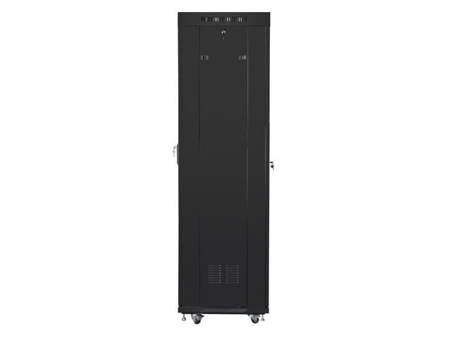 Lanberg Szafa instalacyjna rack stojąca 19 42u 600x600 czarna, drzwi szklane lcd (Flat pack)