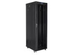 Lanberg Szafa instalacyjna rack stojąca 19 42U 600x1000 czarna, drzwi szklane lcd (flat pack)