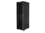 Lanberg Szafa instalacyjna rack stojąca 19 42U 600x1000 czarna, drzwi szklane lcd (flat pack)