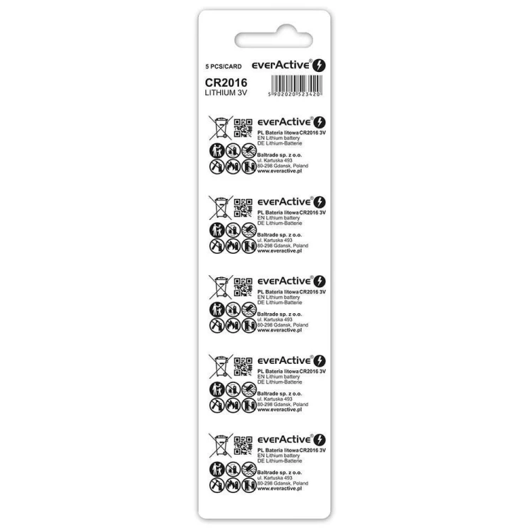 everActive Bateria litowa CR2016 blister 5 szt.