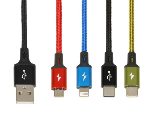 iBOX KABEL USB 4W1 2XUSB-C, MICROUSB, LIGHTNING