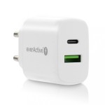 everActive Ładowarka USB/USB-C QC3.0 25W Biała