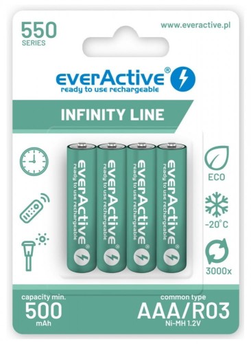 everActive Akumulatory R03/AAA 550 mAH blister 4 szt. Infinity Line technologia ready to use