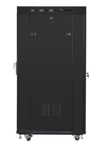 Lanberg Szafa instalacyjna RACK stojąca 19 cali 37u 800x1000 czarna drzwi szklane LCD (flat pack)