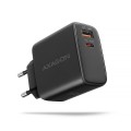 AXAGON ACU-PQ45 Ładowarka sieciowa 2-port  QC3.0,4.0/AFC/FCP/PPS/Apple  + PD type-C, 45W, Czarna