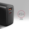 AXAGON ACU-PQ45 Ładowarka sieciowa 2-port  QC3.0,4.0/AFC/FCP/PPS/Apple  + PD type-C, 45W, Czarna
