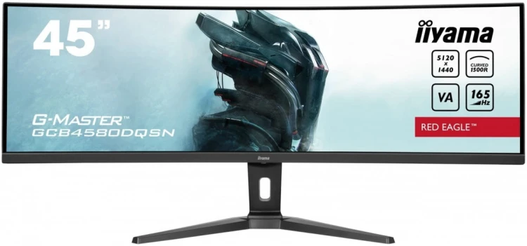 IIYAMA Monitor 45 cali G-Master GCB4580DQSN-B1, VA,DQHD,165HZ,USB-C-DOCK,RJ45,32:9,  1500R,450cd/m2,3000:1,0.8ms,3xUSB,2xHDMI,1xDP,2x3W,PowerDelivery-