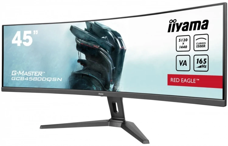 IIYAMA Monitor 45 cali G-Master GCB4580DQSN-B1, VA,DQHD,165HZ,USB-C-DOCK,RJ45,32:9,  1500R,450cd/m2,3000:1,0.8ms,3xUSB,2xHDMI,1xDP,2x3W,PowerDelivery-