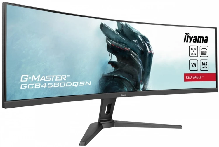 IIYAMA Monitor 45 cali G-Master GCB4580DQSN-B1, VA,DQHD,165HZ,USB-C-DOCK,RJ45,32:9,  1500R,450cd/m2,3000:1,0.8ms,3xUSB,2xHDMI,1xDP,2x3W,PowerDelivery-