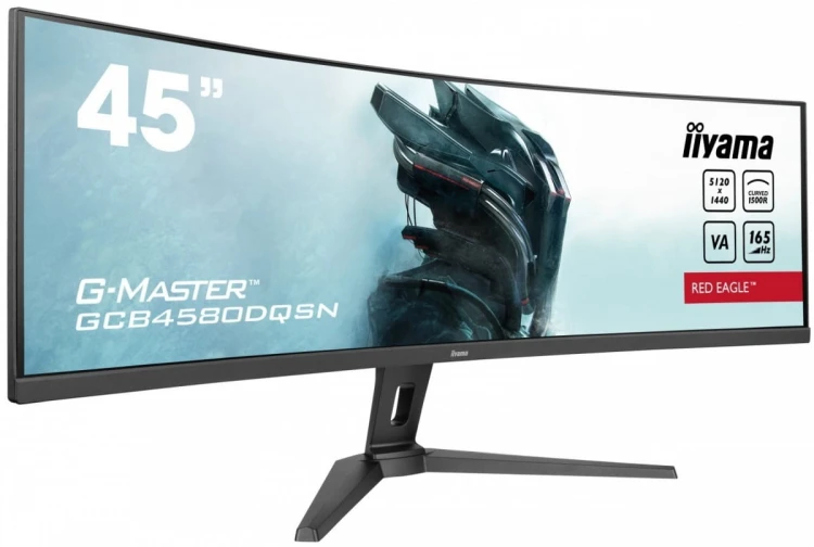 IIYAMA Monitor 45 cali G-Master GCB4580DQSN-B1, VA,DQHD,165HZ,USB-C-DOCK,RJ45,32:9,  1500R,450cd/m2,3000:1,0.8ms,3xUSB,2xHDMI,1xDP,2x3W,PowerDelivery-