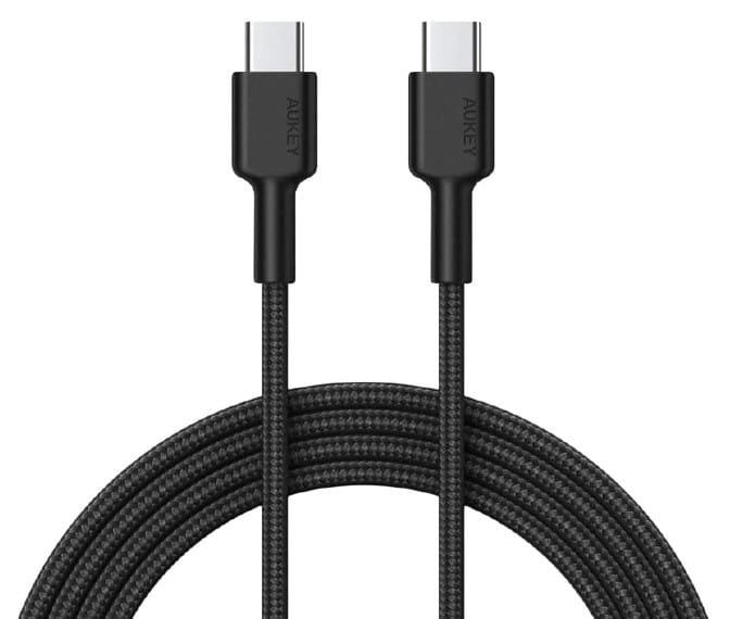 AUKEY CB-CD45 nylonowy kabel USB C - USB C | 0,9m | 3A | 60W PD | 20V