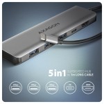 AXAGON HMC-5H Wieloportowy hub USB-C 3.2 Gen 1, 3x USB-A, 4K HDMI, PD 100W, 100cm USB-C kabel