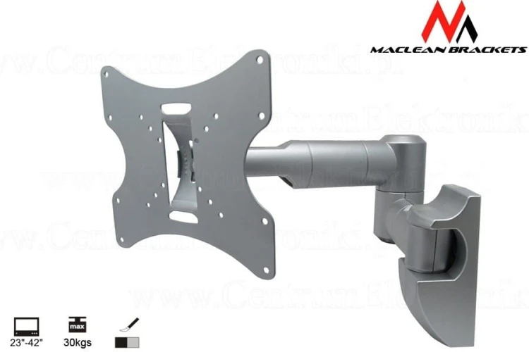 Maclean Uchwyt do monitora 23-42''  30 kg uniwersalny MC-503A S max vesa 200 srebrny