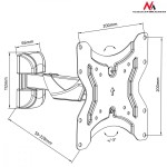 Maclean Uchwyt do telewizora lub monitora 13-42 cale MC-741 25kg Czarny