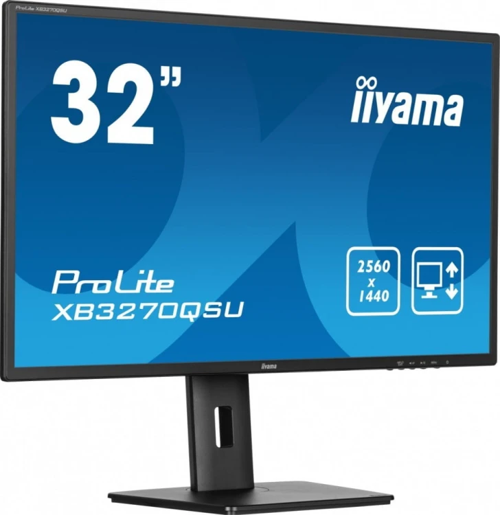 IIYAMA Monitor 32 cale XB3270QSU-B1 IPS,WQHD,HDMI,DP,100Hz,250cd,3ms,2x2W,  3xUSB(3.2),FlickerFree,VESA,HAS(150mm)