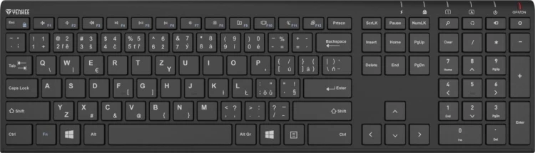 YENKEE Klawiatura bezprzewodowa SLIM YKB 2000 CSBK akumulator