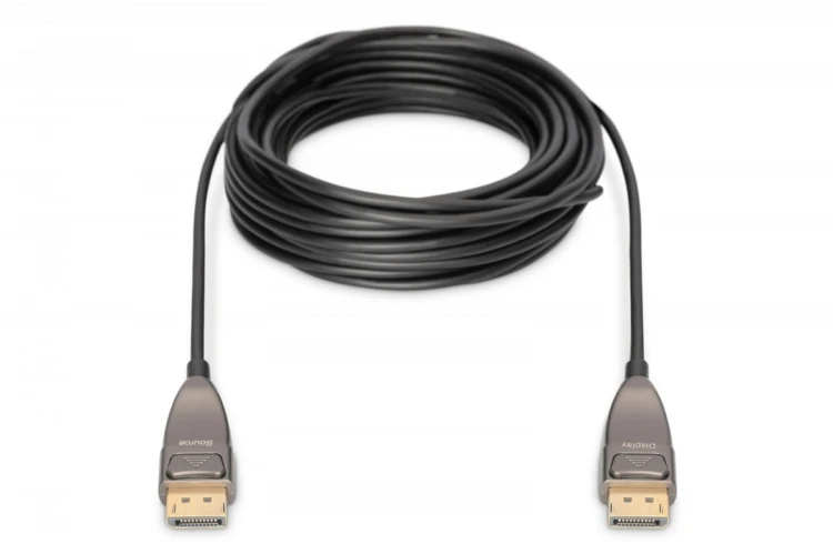 Digitus Kabel połączeniowy hybrydowy AOC DisplayPort 1.4 8K/60Hz UHD DP/DP M/M 15m Czarny