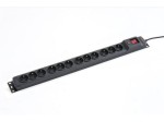 Armac Listwa przeciwprzepięciowa M12/16A Rack 19'' 1.5m czarna   (12 gniazd)