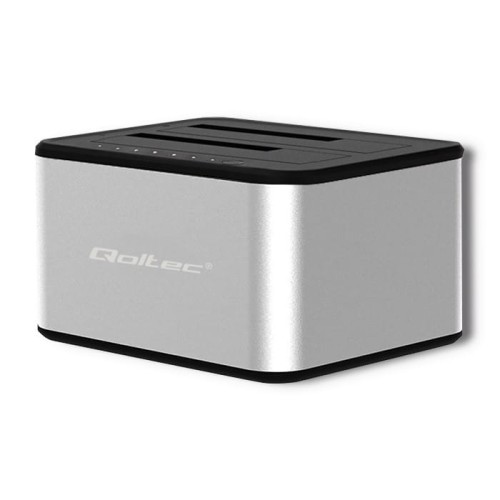 Qoltec Stacja dokująca dysków 2xHDD/SSD | 2.5"/3.5" SATA | USB 3.0 |    Klonowanie