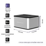 Qoltec Stacja dokująca dysków 2xHDD/SSD | 2.5"/3.5" SATA | USB 3.0 |    Klonowanie