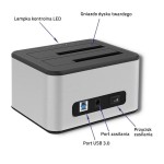Qoltec Stacja dokująca dysków 2xHDD/SSD | 2.5"/3.5" SATA | USB 3.0 |    Klonowanie