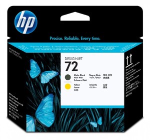 HP Inc. Głowica nr 72 Czarny Matowy & Żółty C9384A