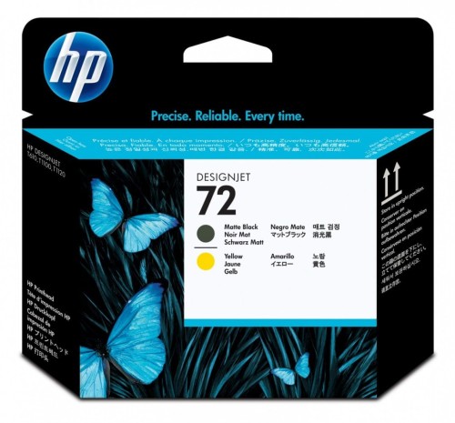HP Inc. Głowica nr 72 Czarny Matowy & Żółty C9384A