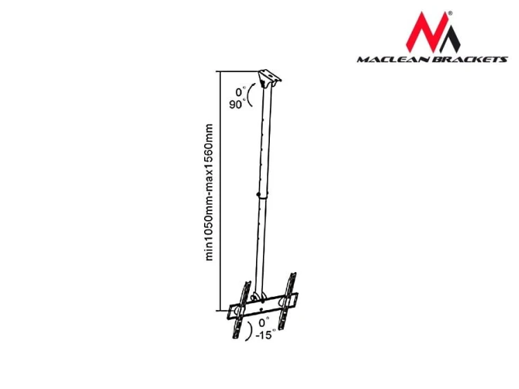 Maclean Uchwyt  do telewizora sufitowy  32-55" MC-631  50kg max vesa 400x400 TV