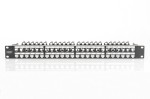 Digitus Modułowy panel krosowy (patch panel) o dużej gęstości połączeń, 19" 48x keystone, ekranowany, 1U, Czarny