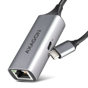 AXAGON ADE-TXPD Karta sieciowa Gigabit Ethernet adapter, USB-C 3.2 Gen 1, instalacja automatyczna, Asix AX8817, PD 100W