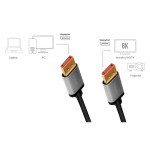 LogiLink Kabel DisplayPort 8K/60 Hz,DP/M do DP/M aluminiowy 2m