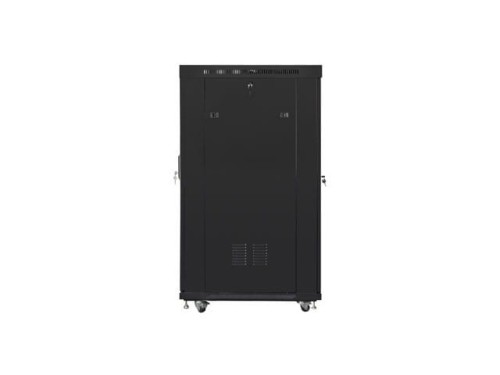 Lanberg Szafa stojąca 19 cali 22U 800x1000 drzwi szklane LCD (flat pack) V2 czarna