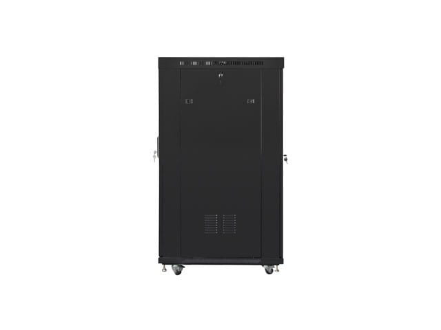 Lanberg Szafa stojąca 19 cali 22U 800x1000 drzwi szklane LCD (flat pack) V2 czarna