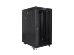 Lanberg Szafa stojąca 19 cali 22U 800x1000 drzwi szklane LCD (flat pack) V2 czarna
