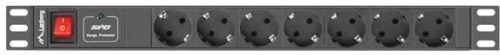 Lanberg Listwa zasilajaca Rack PDU 19"  1U 16A 7X SCHUKO 2m czarna