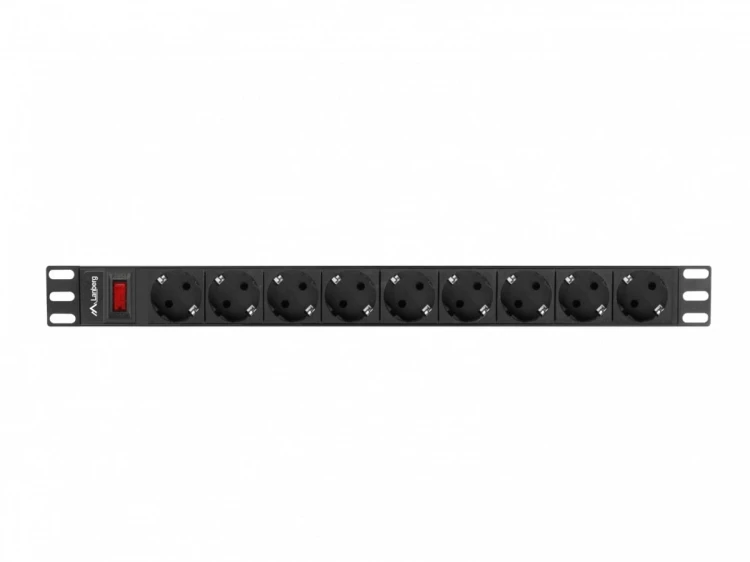 Lanberg Listwa zasilająca Rack PDU 19 cali 1U 16A 9xSchuko 3m Czarna